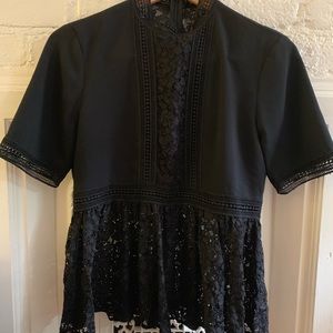 Black lace blouse